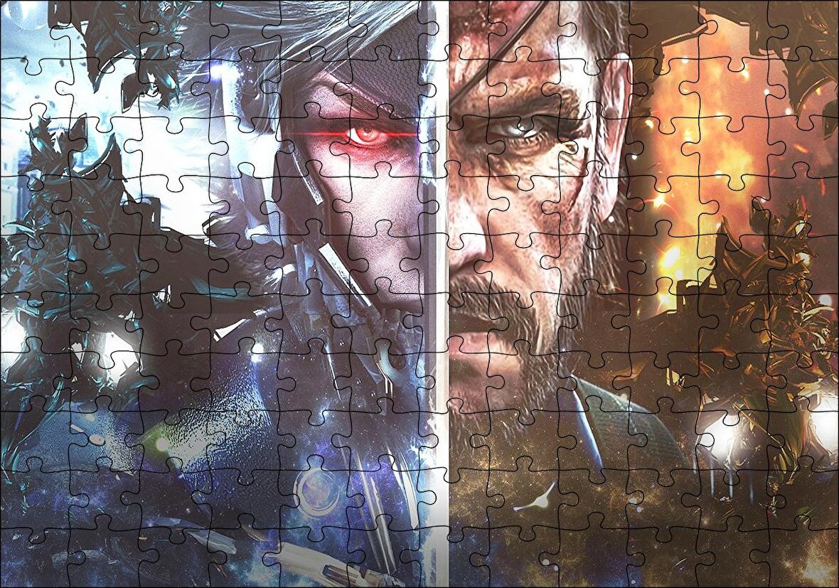 Cakapuzzle  Metal Gear İki Karakter Bir Arada Puzzle Yapboz MDF Ahşap
