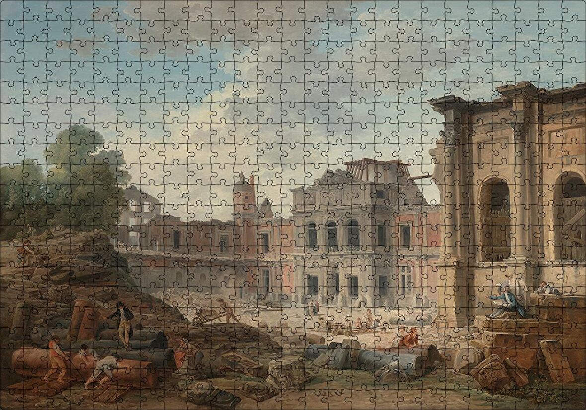 Cakapuzzle  Meudon Şatosu'nun Yıklışı Puzzle Yapboz MDF Ahşap