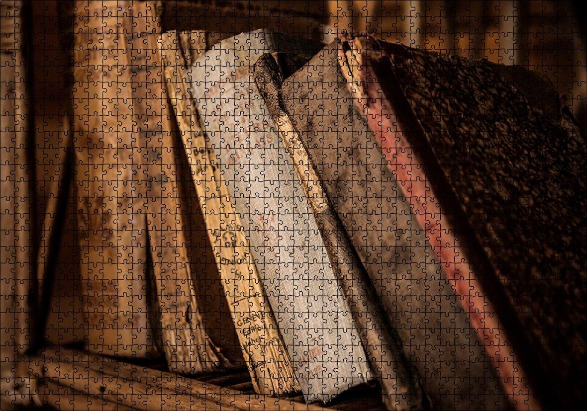 Cakapuzzle  Rafta Eski Antika Kitaplar Puzzle Yapboz MDF Ahşap