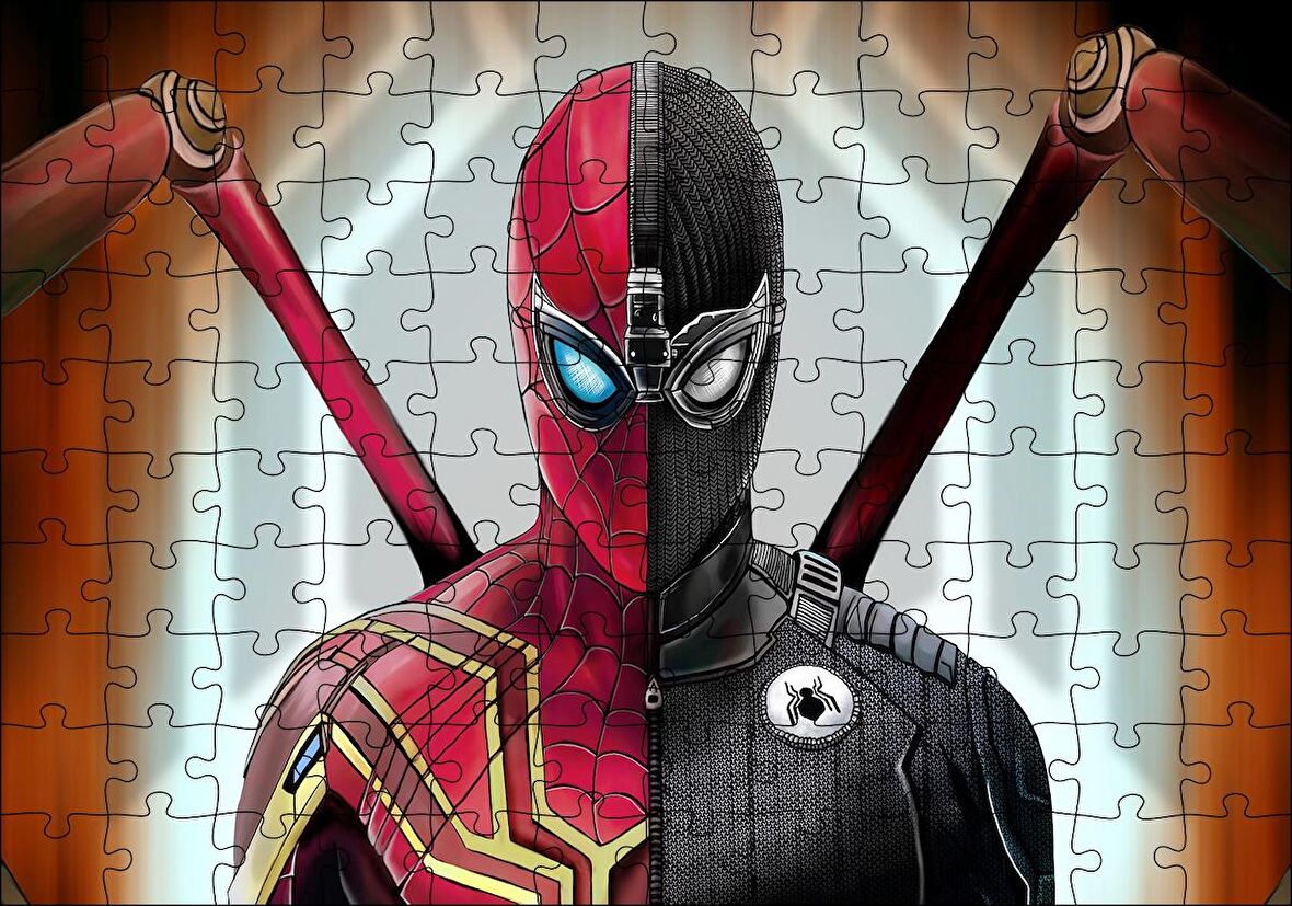 Cakapuzzle  Spider Man İki Kostüm Birarada Puzzle Yapboz MDF Ahşap