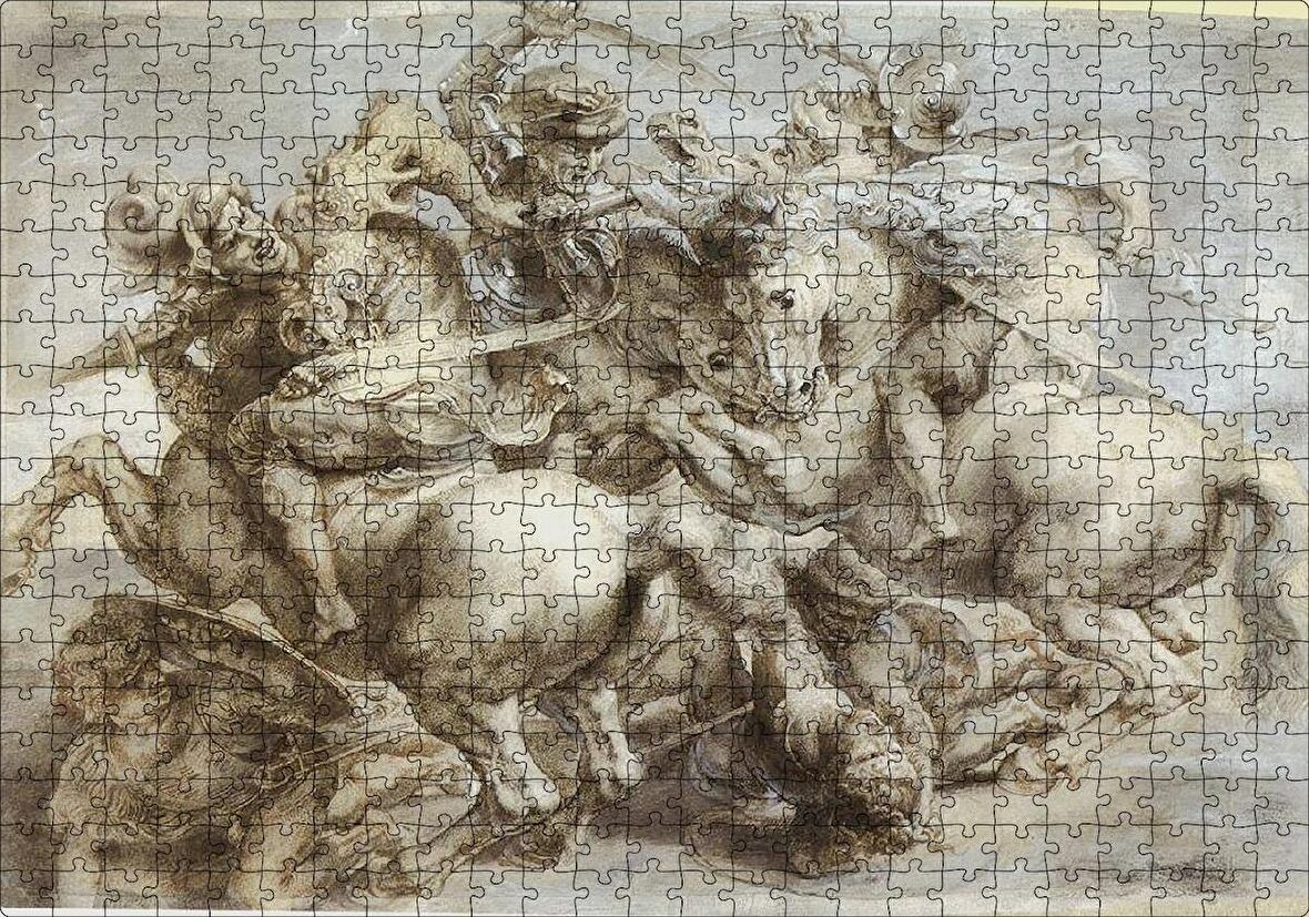 Cakapuzzle  Leonardo Da Vinci Savaş Sahnesi Puzzle Yapboz MDF Ahşap