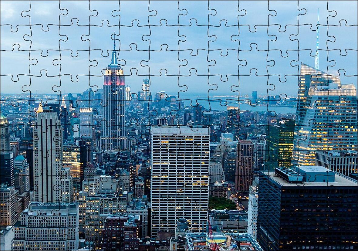 Cakapuzzle  New York Havalı Binalar Puzzle Yapboz MDF Ahşap