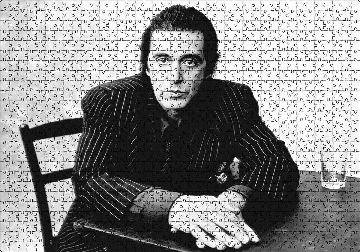 Cakapuzzle  Al Pacino Baba Filminden Çizgili Ceket Puzzle Yapboz MDF Ahşap