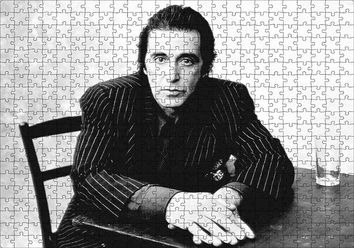 Cakapuzzle  Al Pacino Baba Filminden Çizgili Ceket Puzzle Yapboz MDF Ahşap