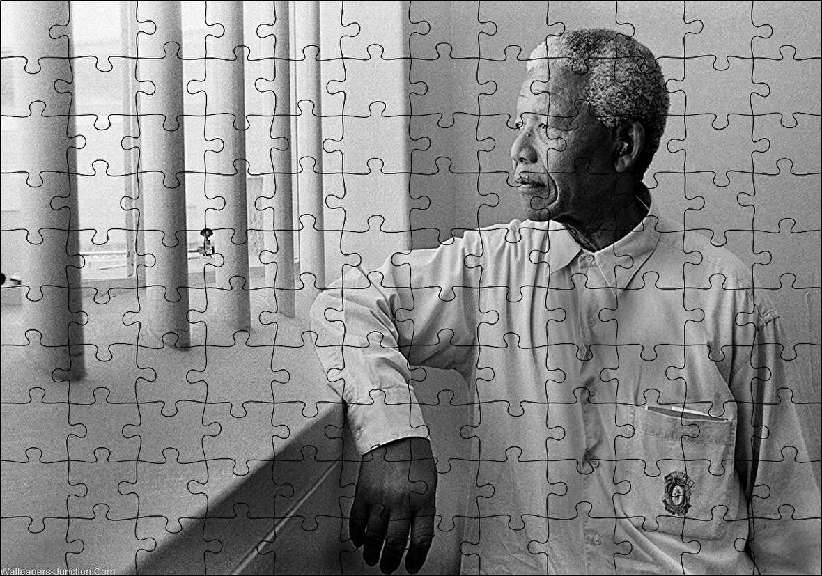 Cakapuzzle  Nelson Mandela Parmaklıklar Ardında Puzzle Yapboz MDF Ahşap