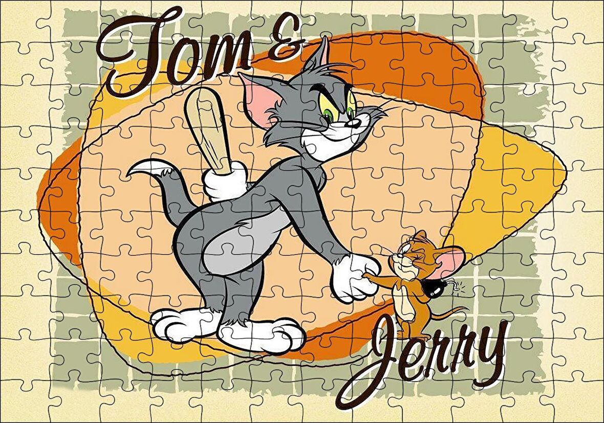 Cakapuzzle  Tom Ve Jerry Sopa Ve Dinamit Puzzle Yapboz MDF Ahşap