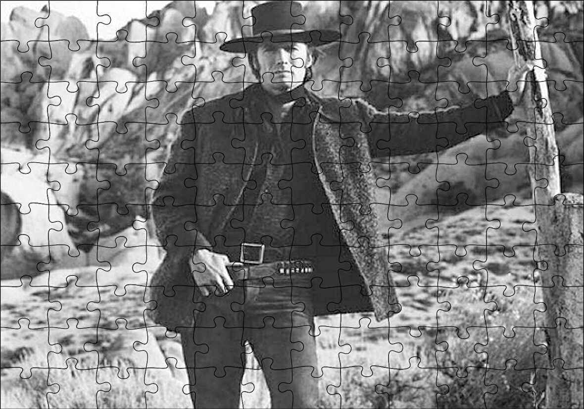 Cakapuzzle  Clint Eastwood Bela Arayan Adam Filmi Görseli Puzzle Yapboz MDF Ahşap