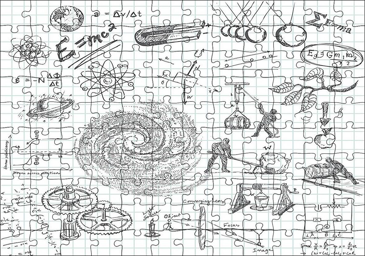 Cakapuzzle  Fizik Formülleri Ve Fizik Kuralları Eskiz Çizimleri Puzzle Yapboz MDF Ahşap