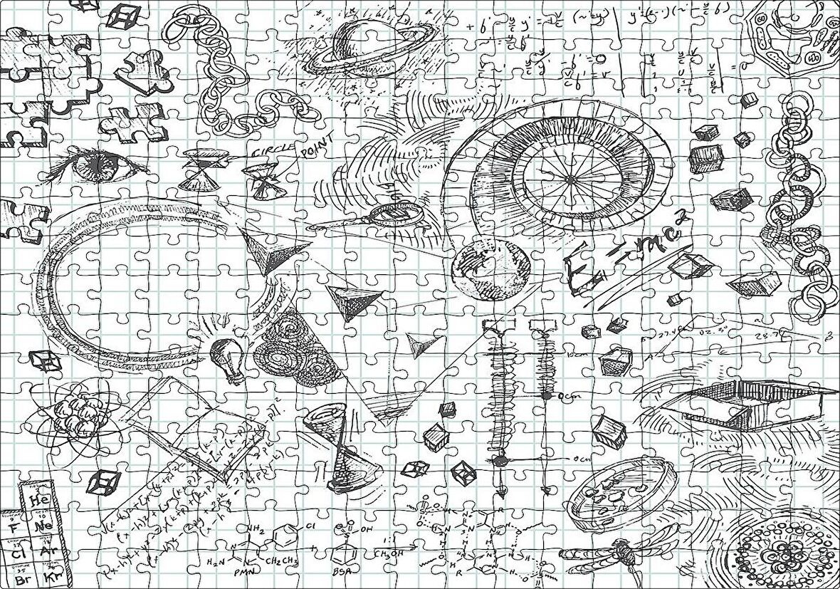 Cakapuzzle  Formüller Bilimsel Çizim Eskizleri Puzzle Yapboz MDF Ahşap