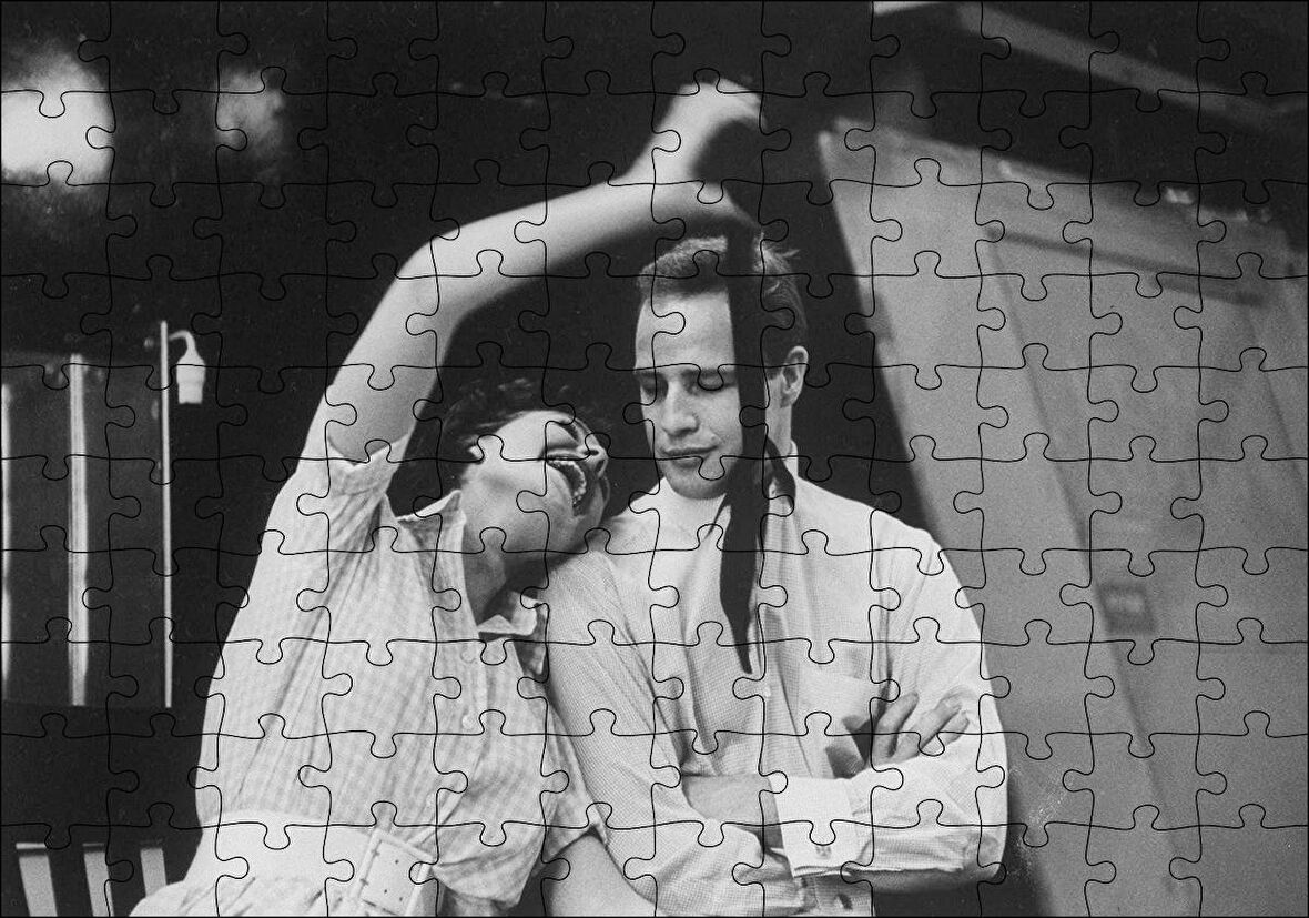 Cakapuzzle  Marlon Brando Ve Jean Simmons Bir Sahne Puzzle Yapboz MDF Ahşap