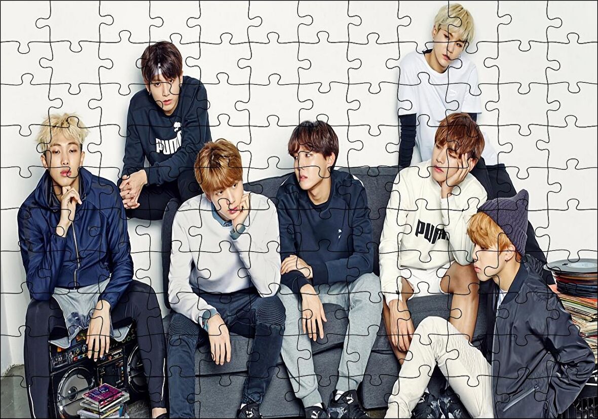 Cakapuzzle  BTS Koreli Gençler Dalgın Pozlar Puzzle Yapboz MDF Ahşap