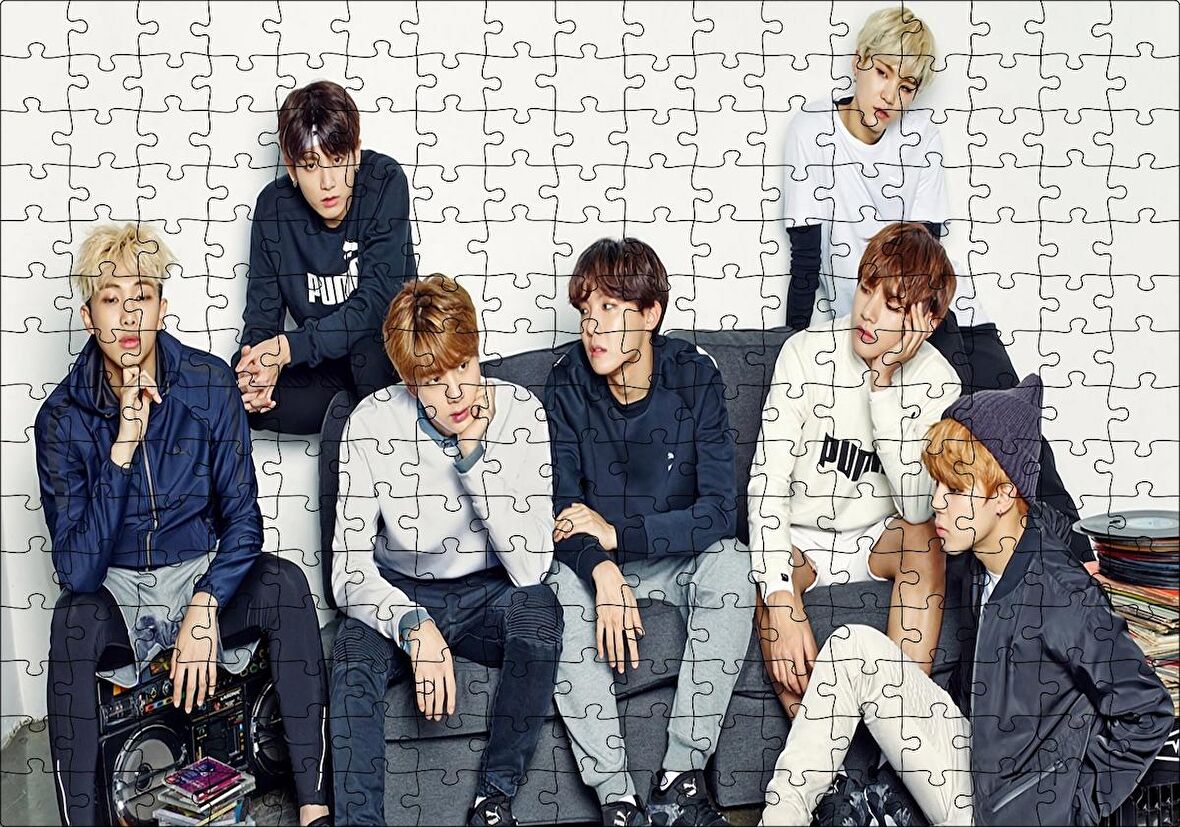 Cakapuzzle  BTS Koreli Gençler Dalgın Pozlar Puzzle Yapboz MDF Ahşap