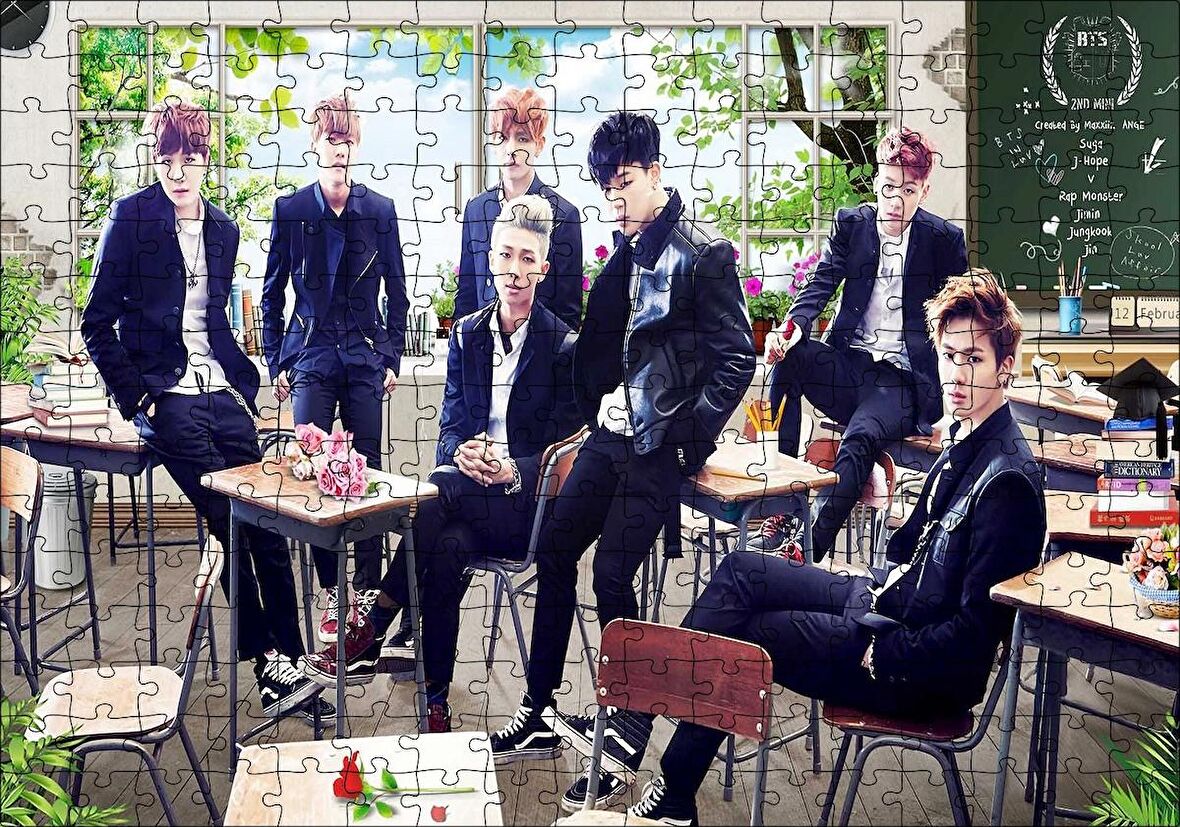 Cakapuzzle  BTS Koreli Gençler Puzzle Yapboz MDF Ahşap
