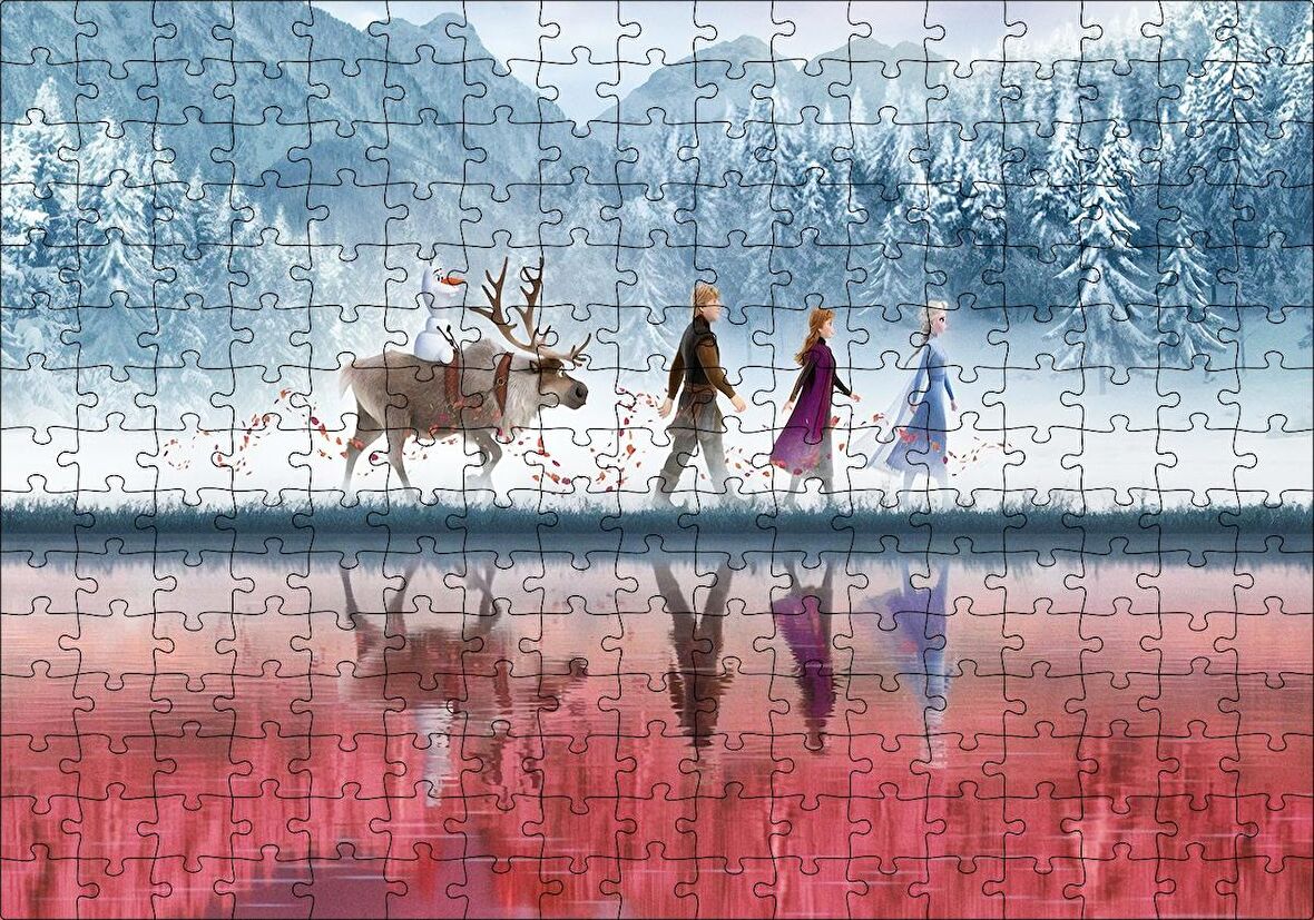 Cakapuzzle  Buzlar Kraliçesi Ve Arkadaşları Animasyon Puzzle Yapboz MDF Ahşap