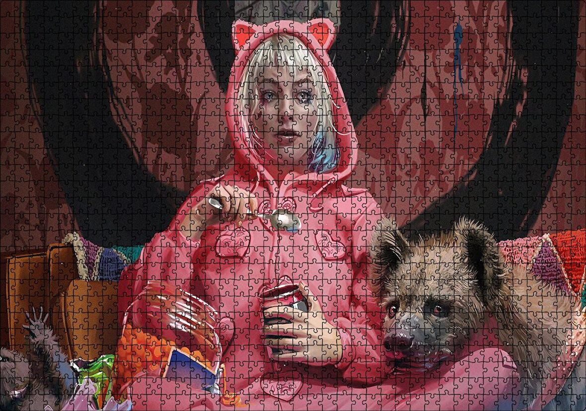 Cakapuzzle  Harley Quinn Ayrılık Gözyaşları Görseli Puzzle Yapboz MDF Ahşap