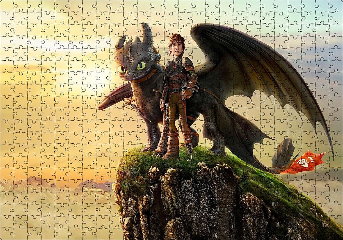 Cakapuzzle  How to Train Your Dragon Film Görseli Puzzle Yapboz MDF Ahşap