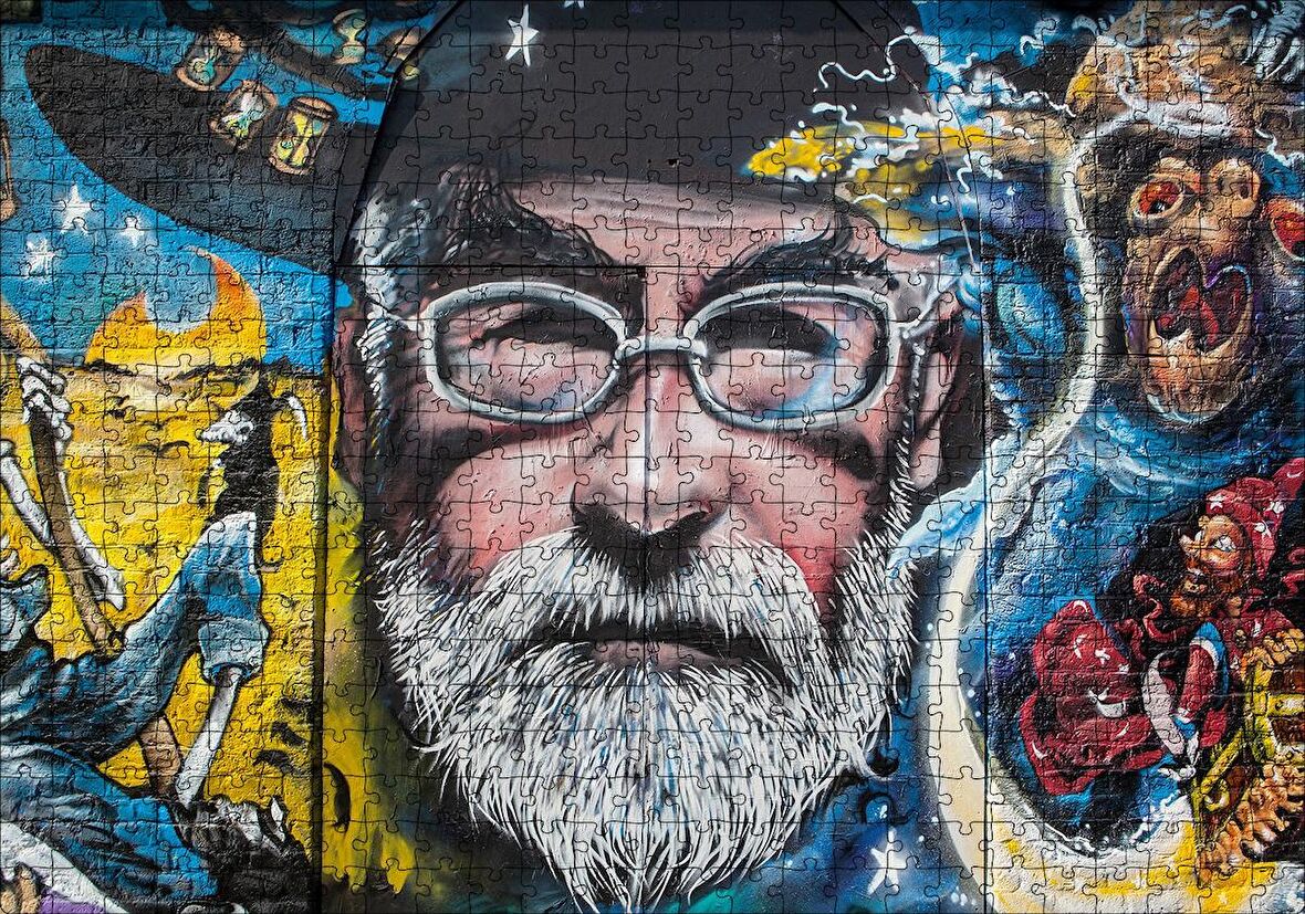 Cakapuzzle  Gözlüklü Sakallı Adam Duvar Boyama Puzzle Yapboz MDF Ahşap