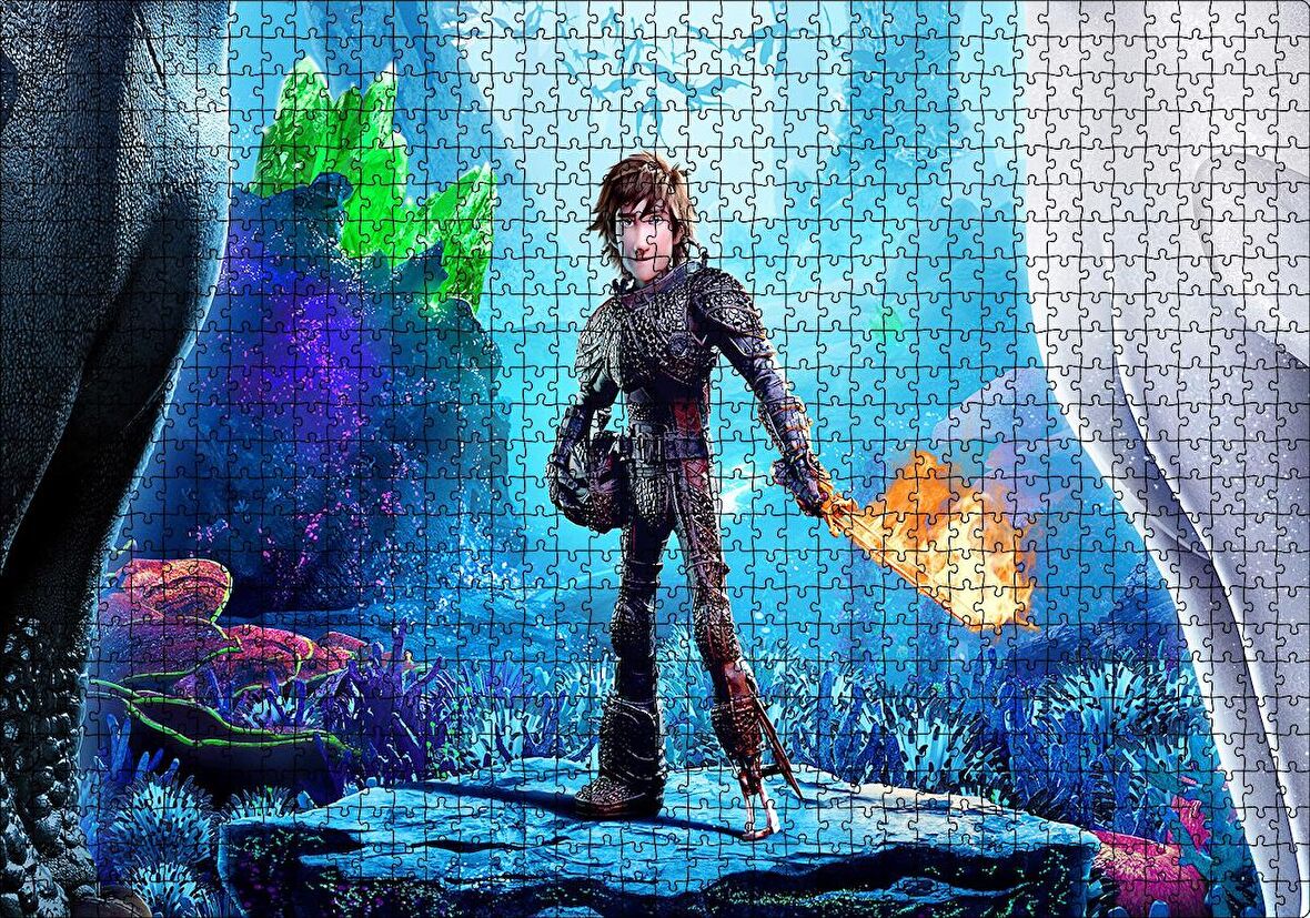 Cakapuzzle  Hıçgıdık ve Alevli Asası Puzzle Yapboz MDF Ahşap