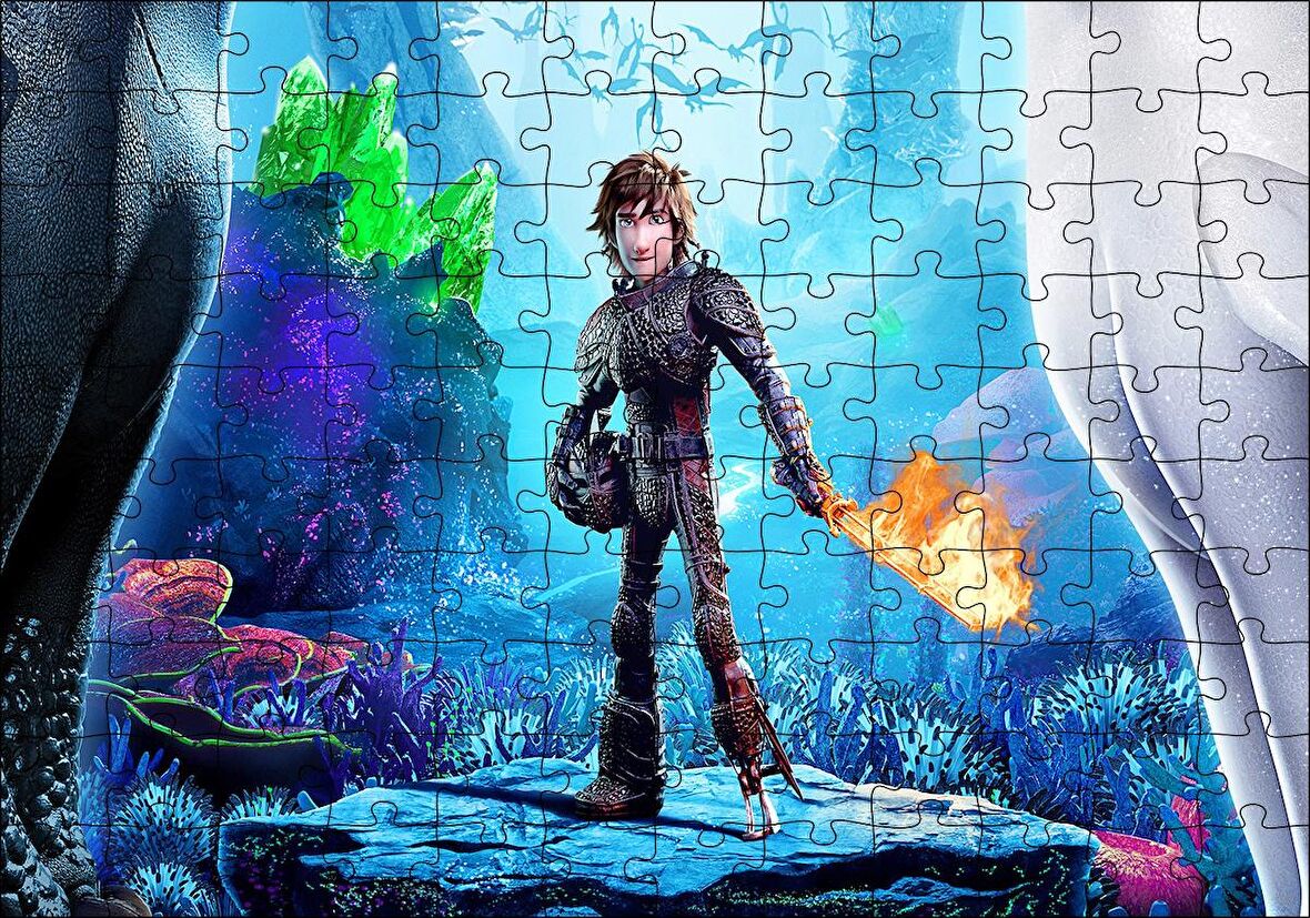 Cakapuzzle  Hıçgıdık ve Alevli Asası Puzzle Yapboz MDF Ahşap