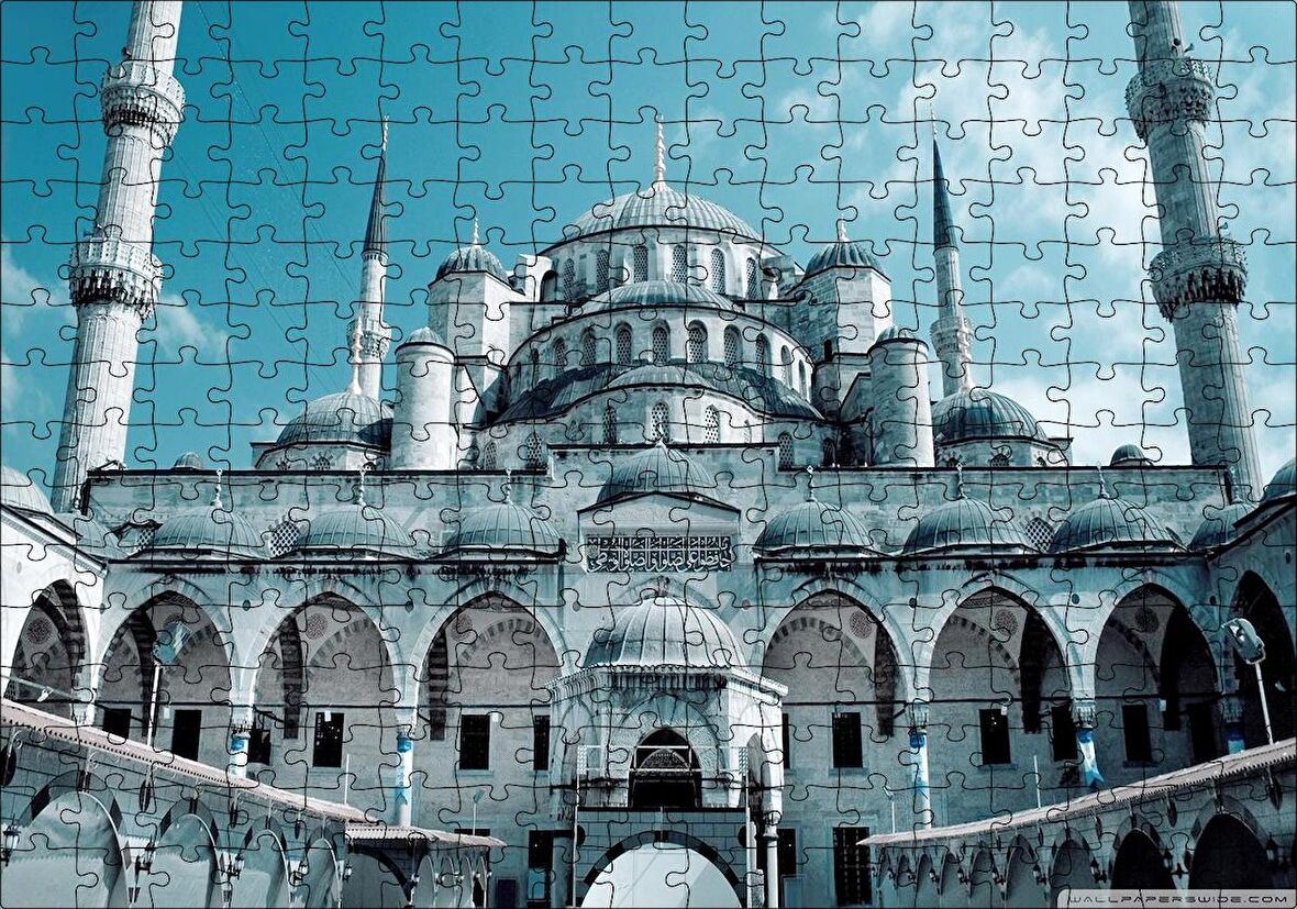 Cakapuzzle  İstanbul Beyazıt Camii Avludan Görünüm Puzzle Yapboz MDF Ahşap