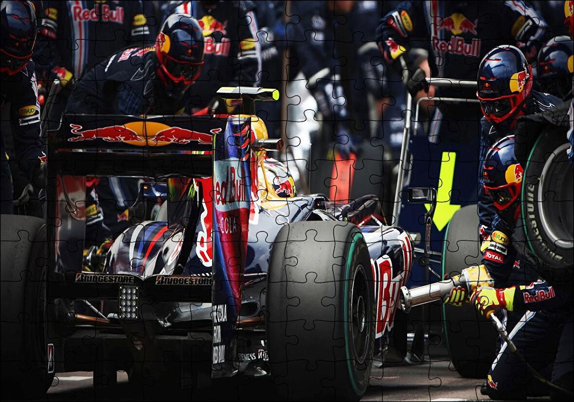 Cakapuzzle  Formula 1 Pit Stop Görseli Puzzle Yapboz MDF Ahşap