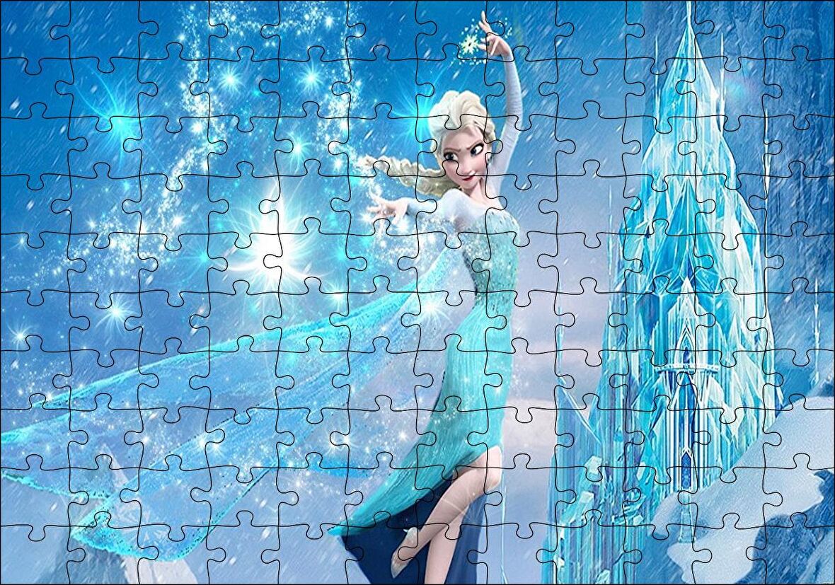 Cakapuzzle  Karlar Ülkesi Elsa Sihir Görseli Puzzle Yapboz MDF Ahşap