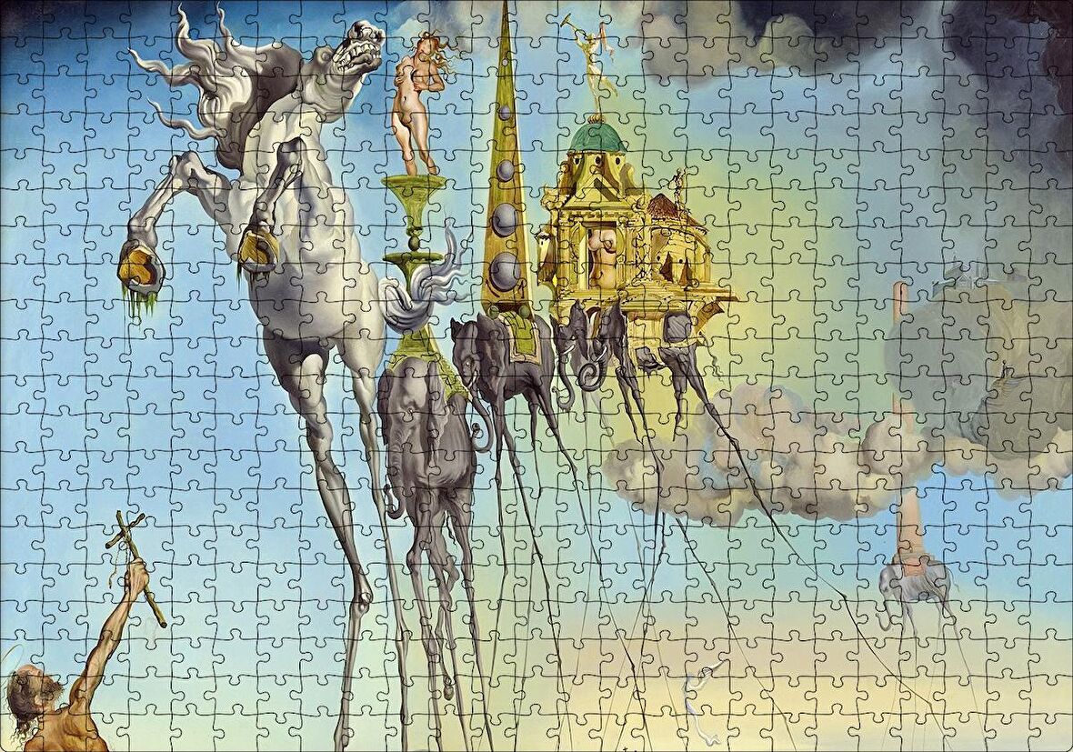 Cakapuzzle  Salvador Dali Ve Gerçeküstü Fil İmgeleri Görseli Puzzle Yapboz MDF Ahşap