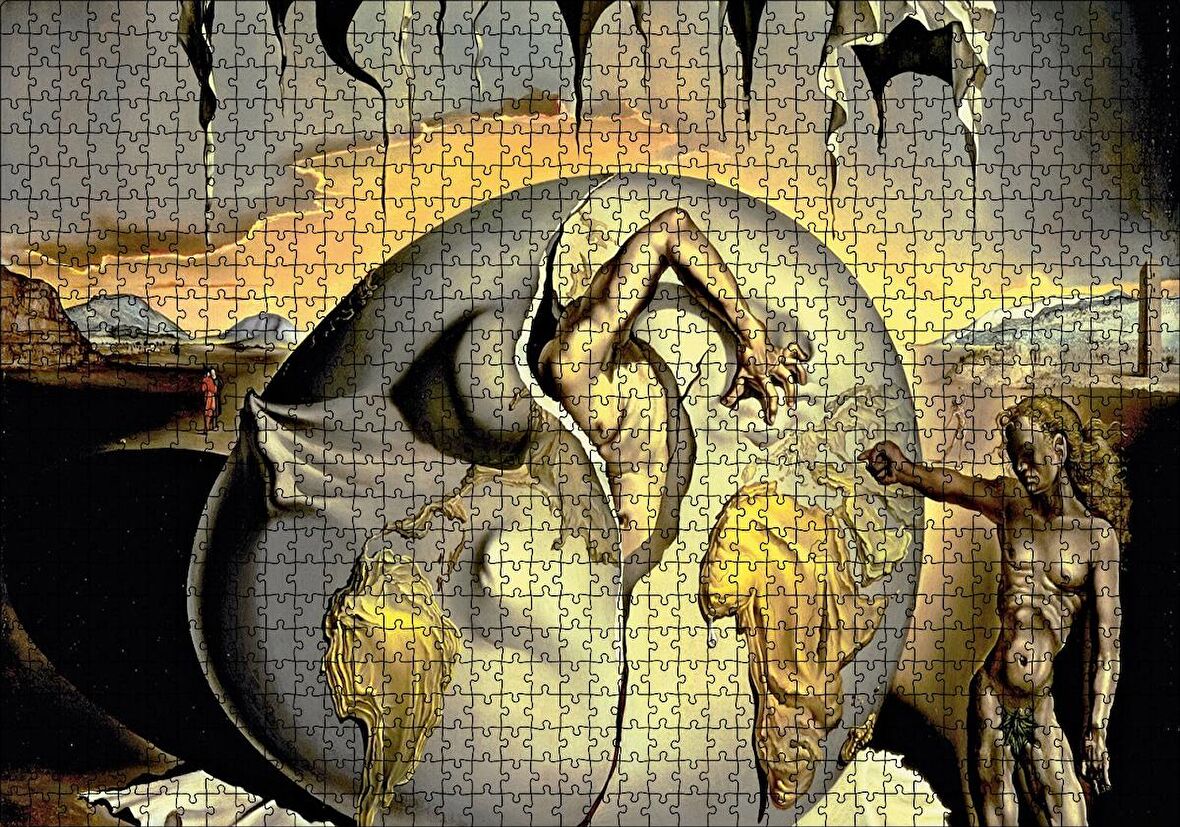 Cakapuzzle  Salvador Dali Yeni İnsanın Doğuşunu İzleyen Jeopolitik Çocuk Görseli Puzzle Yapboz MDF Ahşap