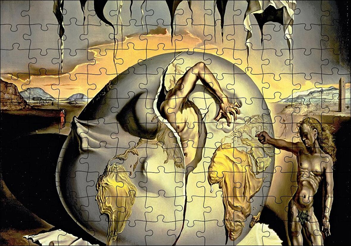 Cakapuzzle  Salvador Dali Yeni İnsanın Doğuşunu İzleyen Jeopolitik Çocuk Görseli Puzzle Yapboz MDF Ahşap