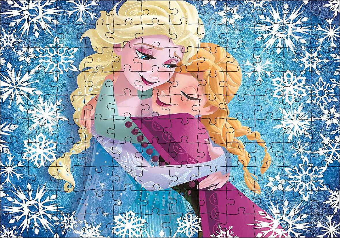 Cakapuzzle  Sonsuza Kadar Elsa Ve Anna Kız Kardeşler Görseli Puzzle Yapboz MDF Ahşap