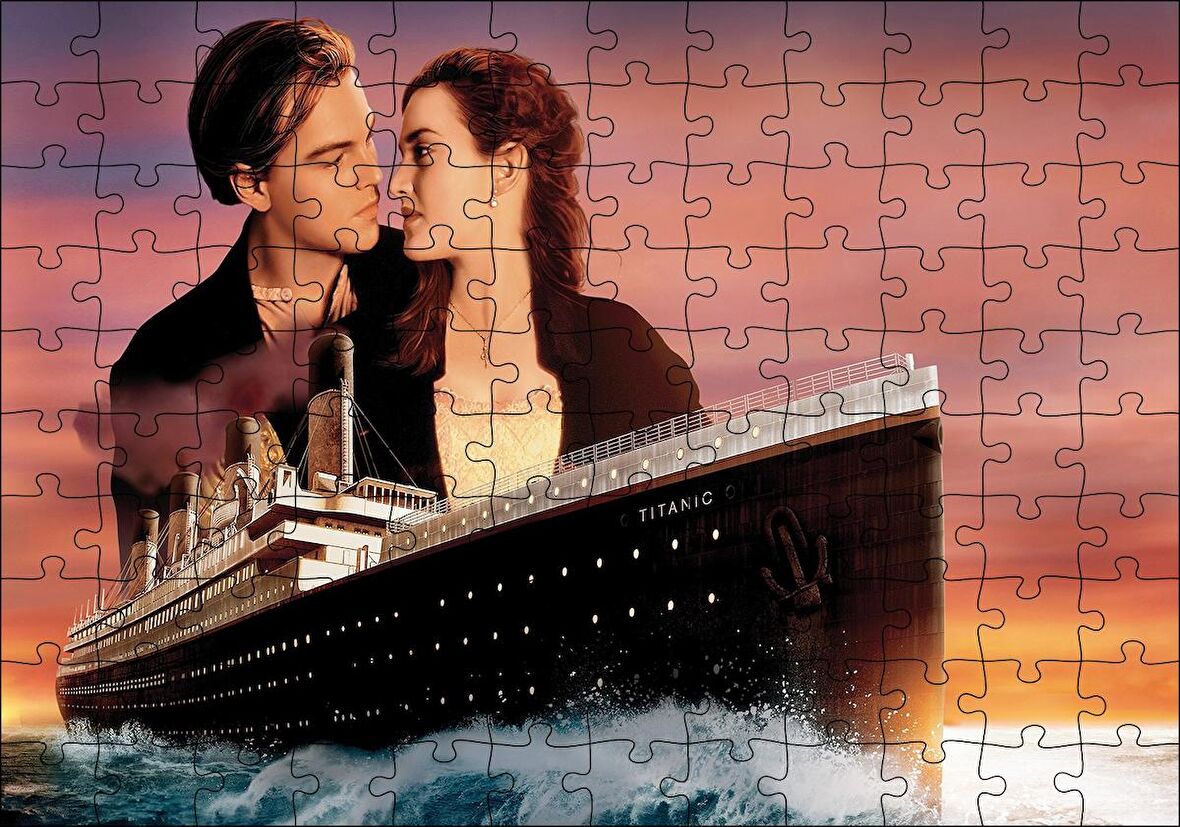 Cakapuzzle  Titanik Rose Ve Jack Film Görseli Puzzle Yapboz MDF Ahşap