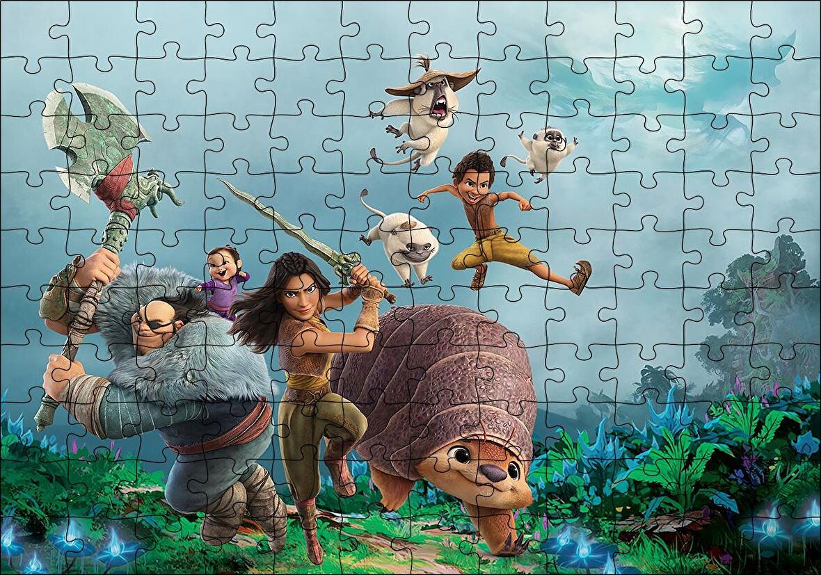 Cakapuzzle  Raya ve Son Ejderha Film Afişi Puzzle Yapboz MDF Ahşap