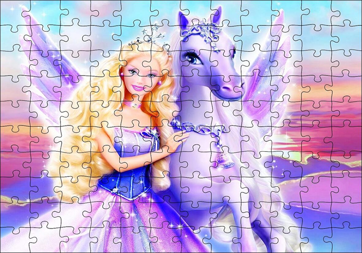 Cakapuzzle  Barbie Ve Pegasus'un Büyüsü Görseli Puzzle Yapboz MDF Ahşap