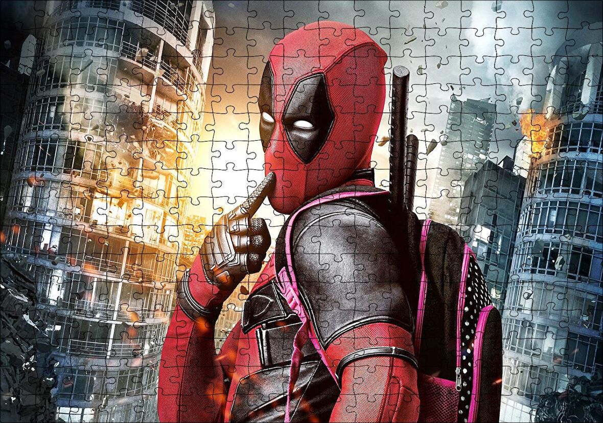 Cakapuzzle  Deadpool Hayret Süper Kahraman Çizgi Roman Görseli Puzzle Yapboz MDF Ahşap