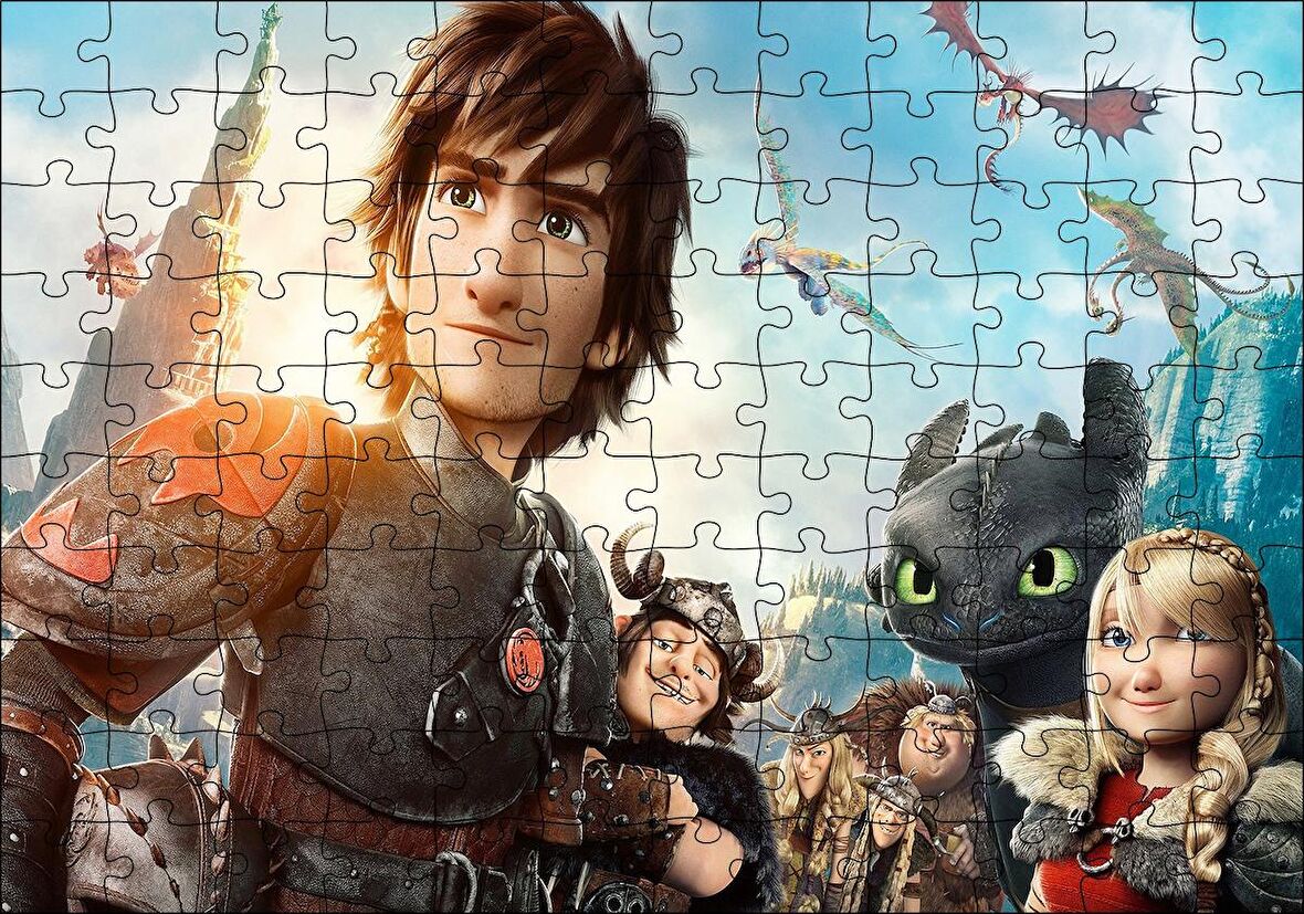 Cakapuzzle  Ejderhanı Nasıl Eğitirsin 2 Tüm Karakterler Puzzle Yapboz MDF Ahşap