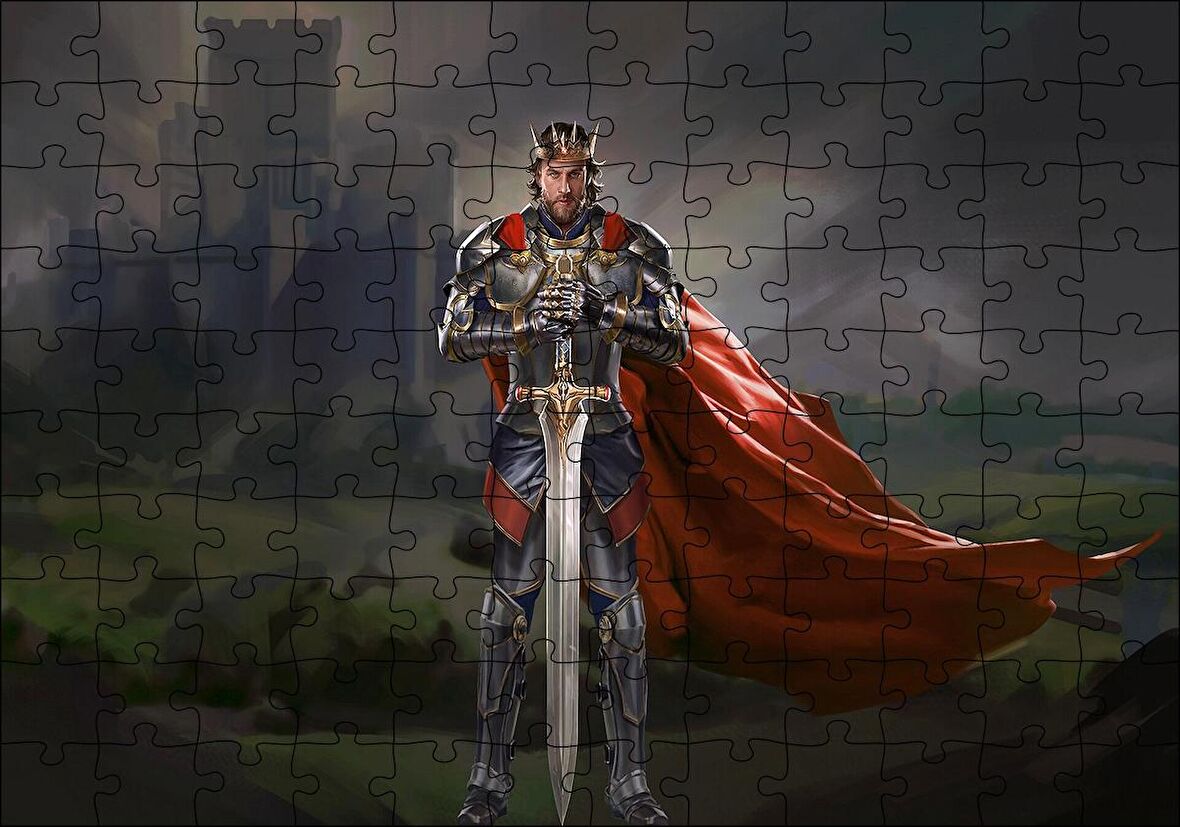 Cakapuzzle  Kral Arthur Sanat Eseri Görseli Puzzle Yapboz MDF Ahşap