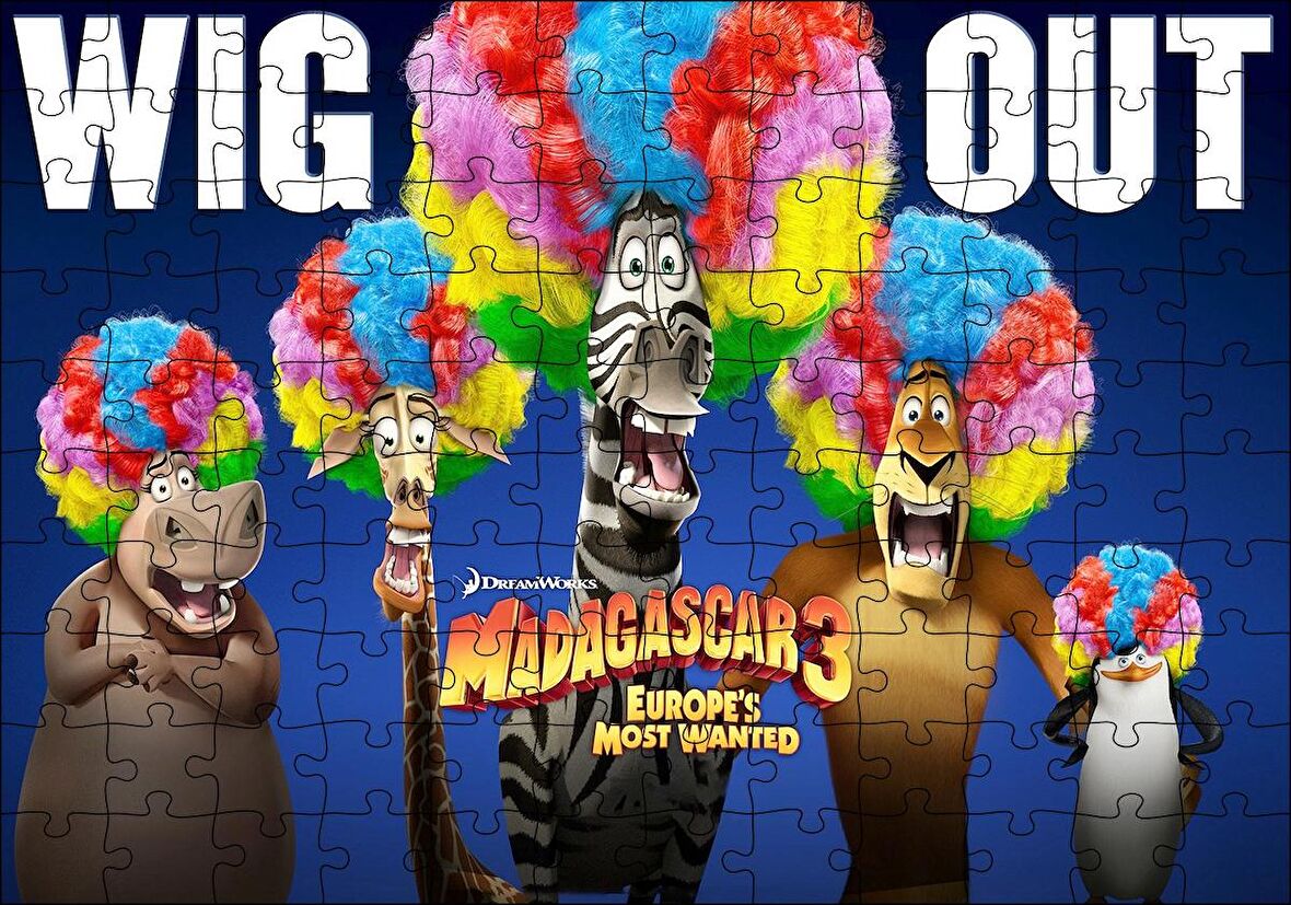 Cakapuzzle  Madagascar 3 Film Afişi Puzzle Yapboz MDF Ahşap