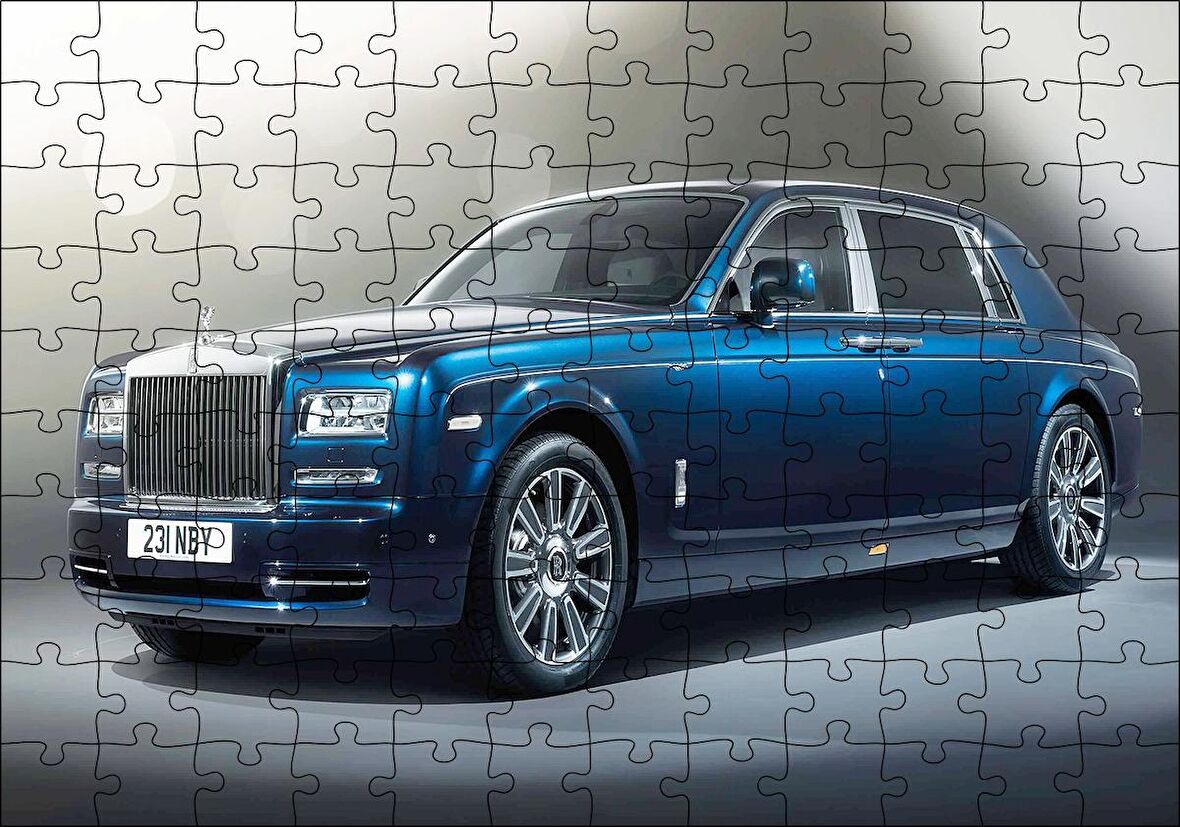 Cakapuzzle  Mavi Rolls Royce Görseli Puzzle Yapboz MDF Ahşap