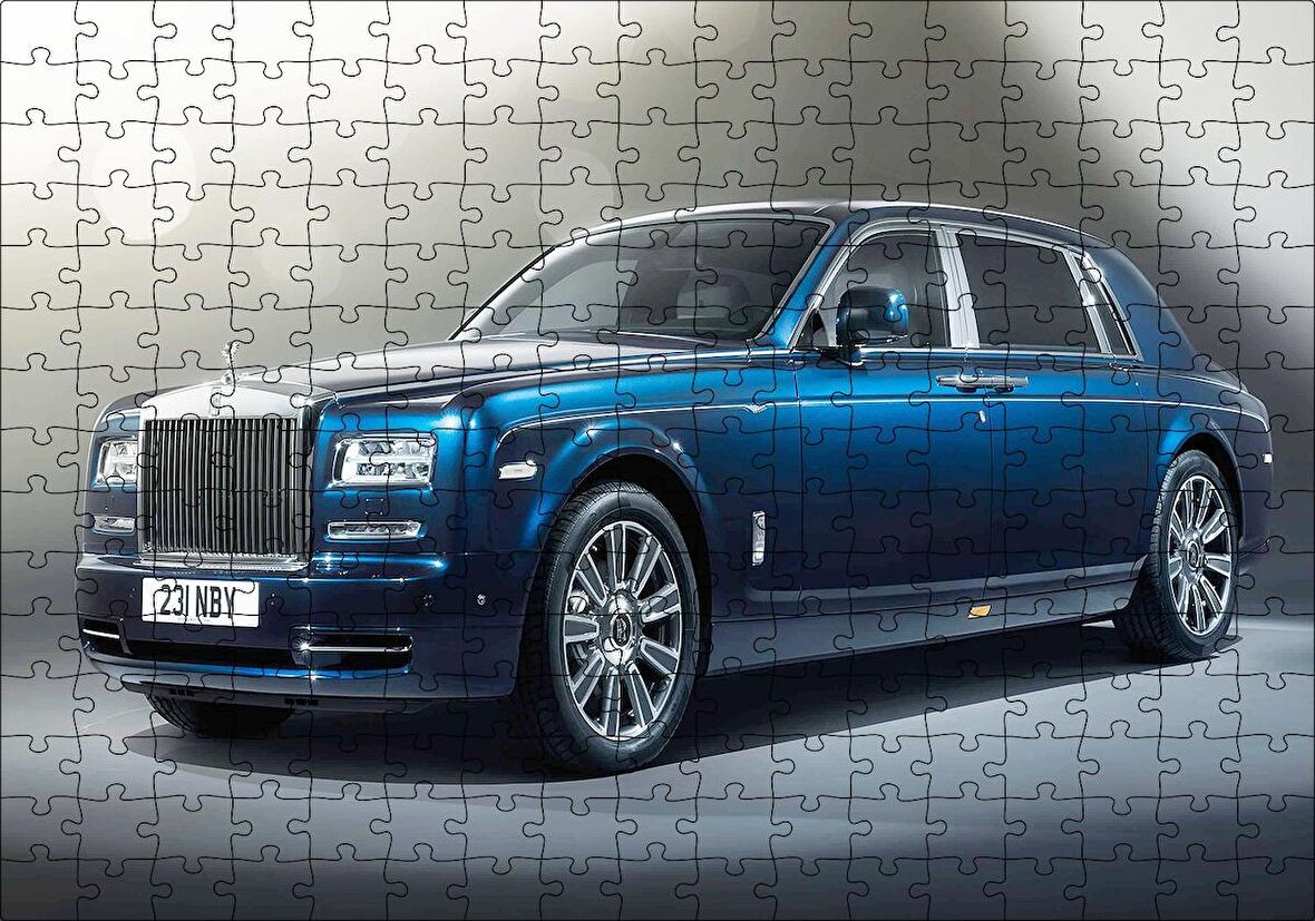 Cakapuzzle  Mavi Rolls Royce Görseli Puzzle Yapboz MDF Ahşap