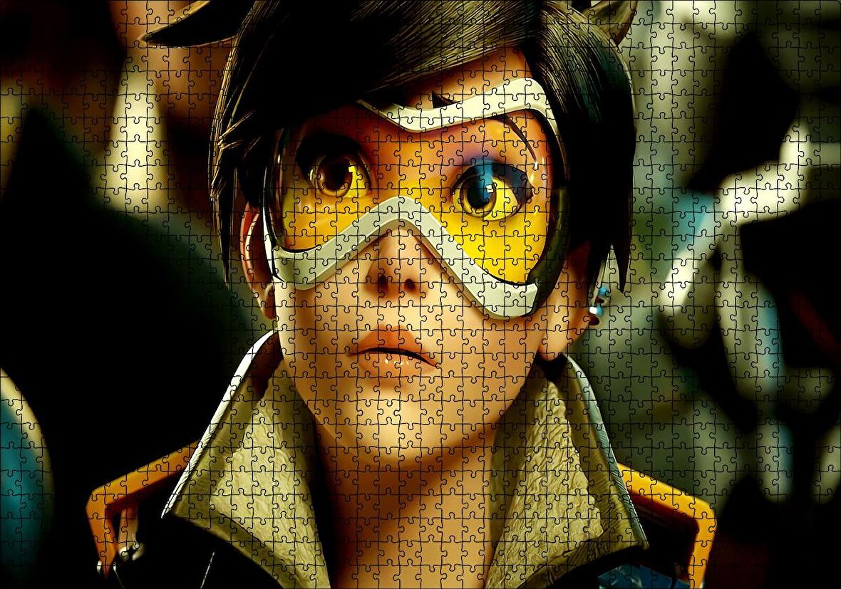 Cakapuzzle  Overwatch Agent Tracer Oyunları Görseli Puzzle Yapboz MDF Ahşap