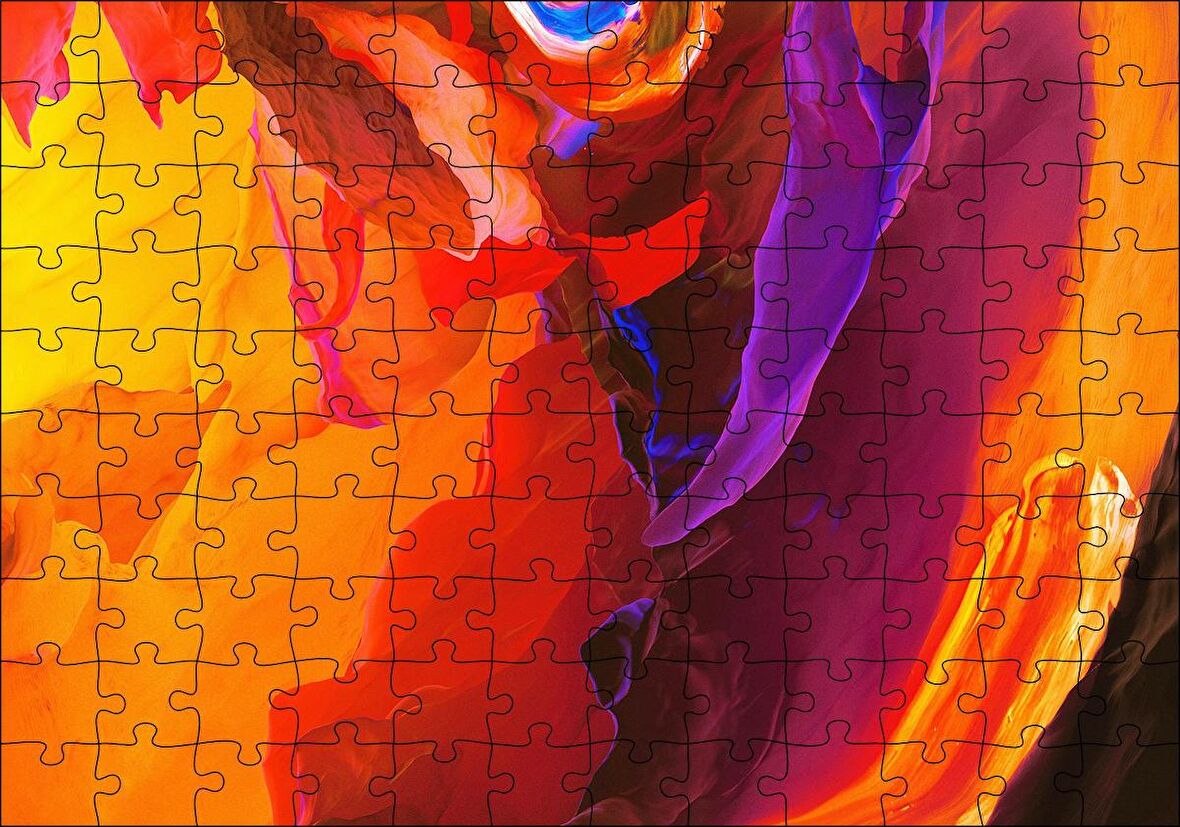 Cakapuzzle  Renkli Fırça Darbeleri Puzzle Yapboz MDF Ahşap