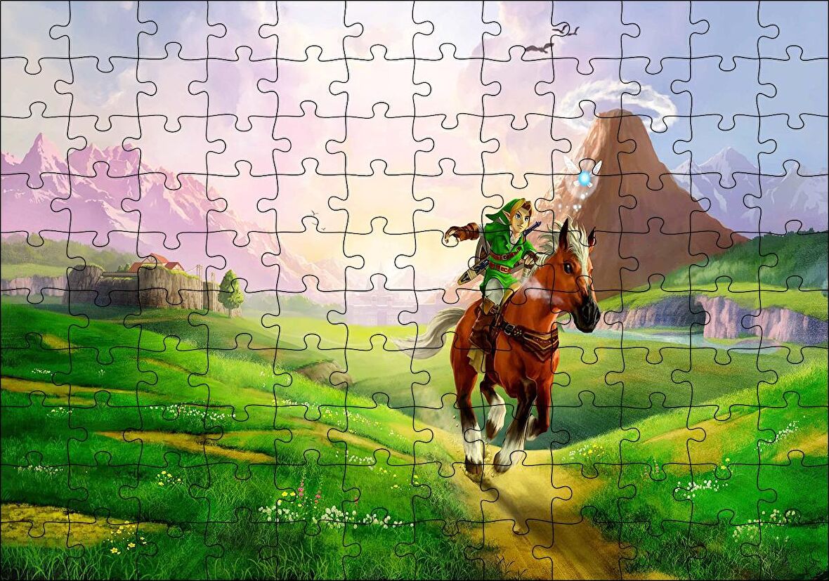 Cakapuzzle  Zelda Ocarina Efsanesi Ve Koşan At Görseli Puzzle Yapboz MDF Ahşap
