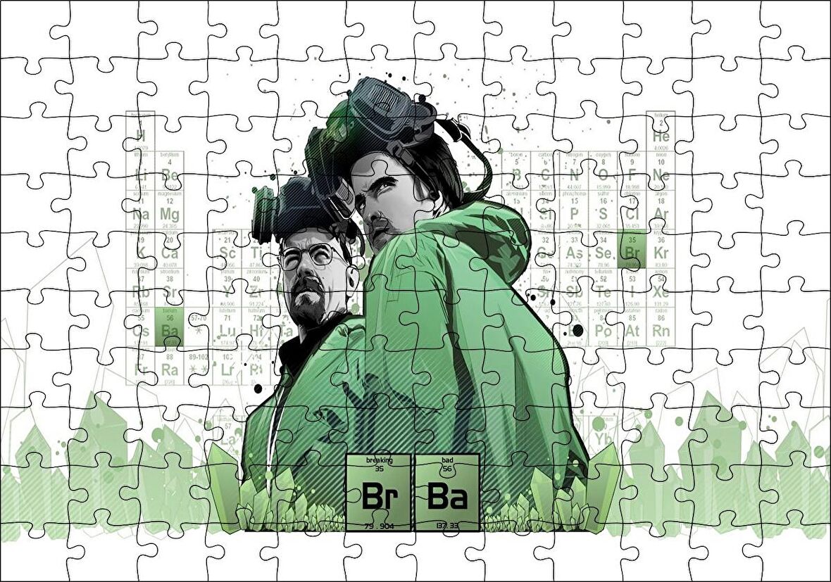 Cakapuzzle  Breaking Bad Jesse Kimya Cetveli Görseli Puzzle Yapboz MDF Ahşap