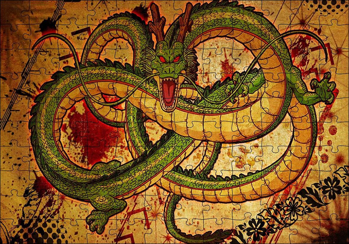 Cakapuzzle  Çince Mitoloji Yılan Shenron Görseli Puzzle Yapboz MDF Ahşap