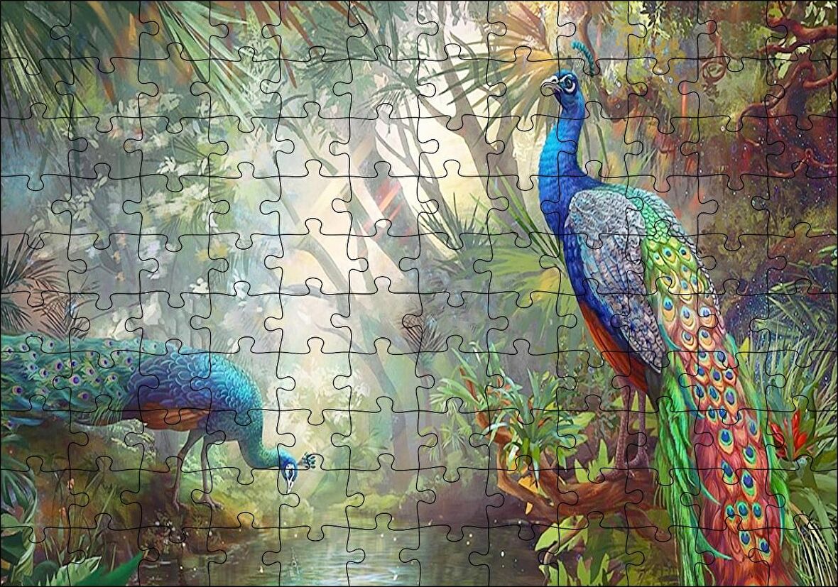 Cakapuzzle  Doğada Tavus Kuşu Görseli Puzzle Yapboz MDF Ahşap