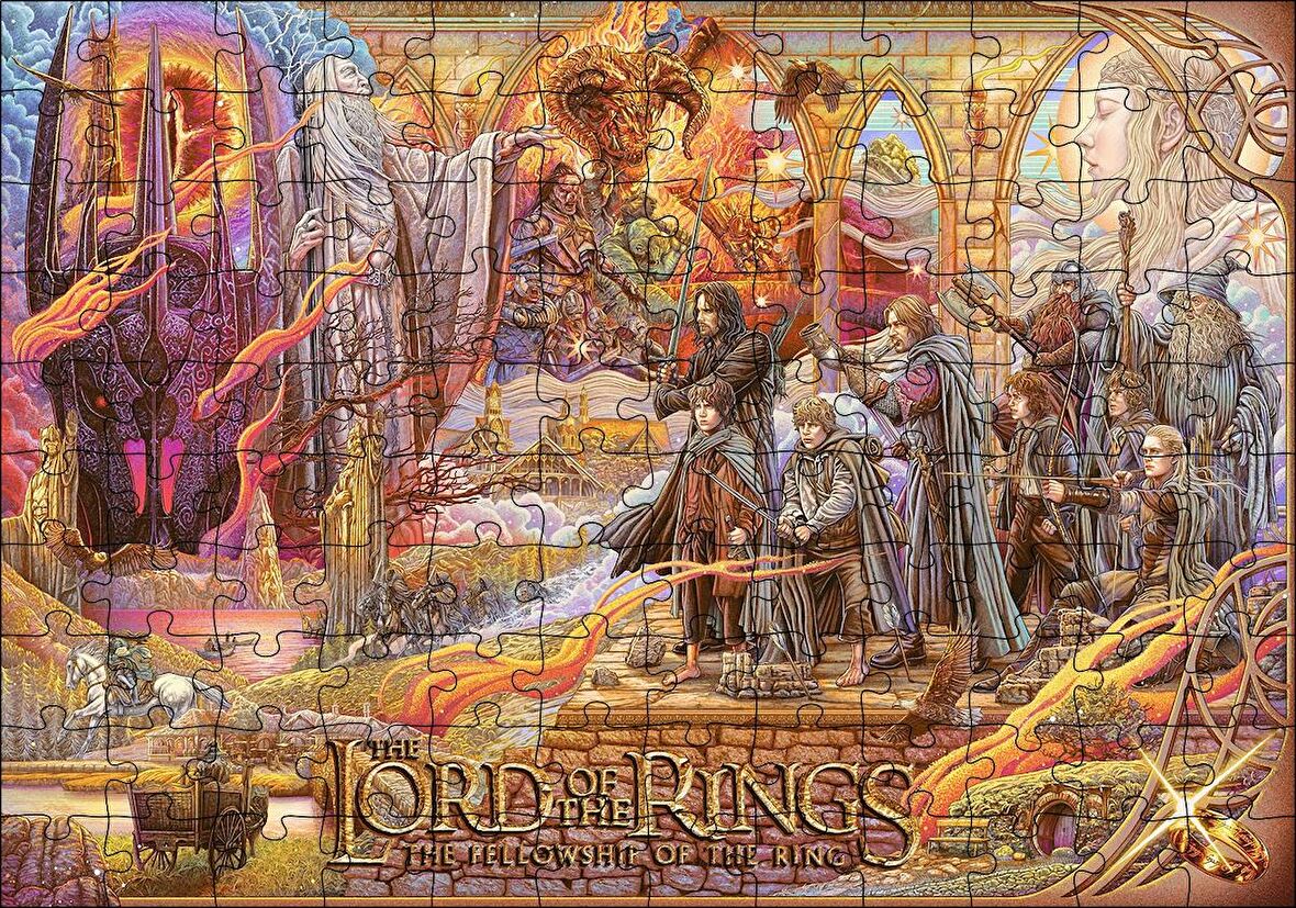 Cakapuzzle  Yüzüklerin Efendisi Dijital Film Afişi Görseli Puzzle Yapboz MDF Ahşap