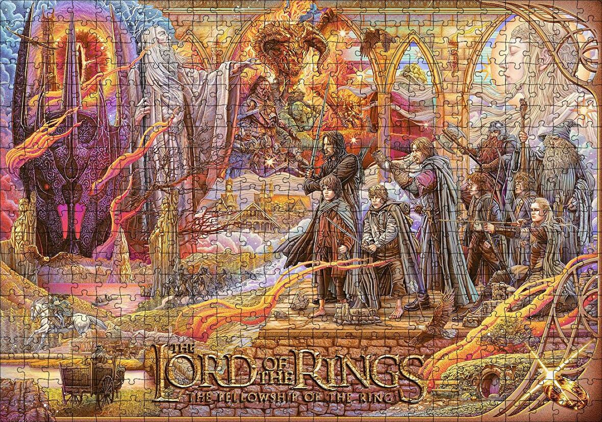 Cakapuzzle  Yüzüklerin Efendisi Dijital Film Afişi Görseli Puzzle Yapboz MDF Ahşap