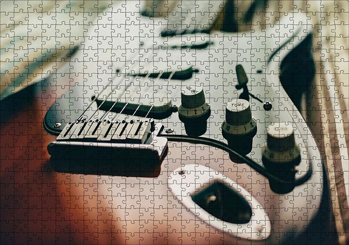 Cakapuzzle  Elektrogitar Yakın Çekim Puzzle Yapboz MDF Ahşap