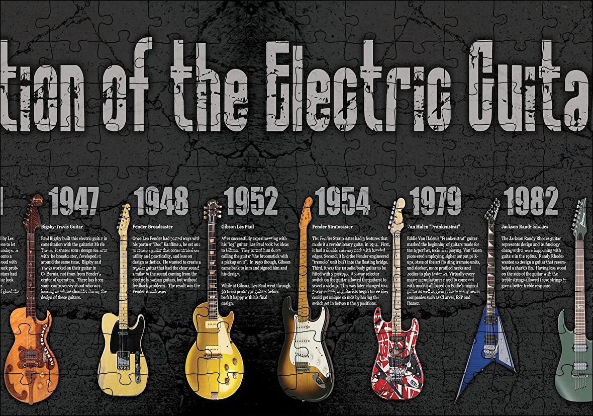 Cakapuzzle  Elektrogitarın Evrimi Puzzle Yapboz MDF Ahşap