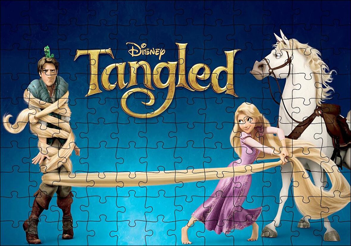 Cakapuzzle  Karmakarışık Rapunzel At ve Genç Puzzle Yapboz MDF Ahşap